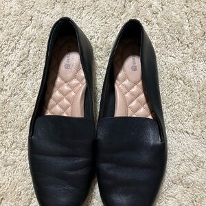 Birdies Elegant Black Leather Flats